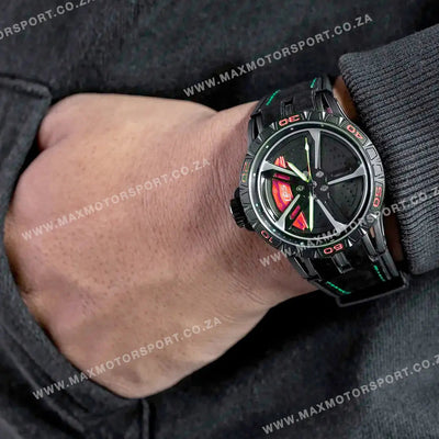Sports Car Rim Wheel Watch - Audi RS7 Spinning Face