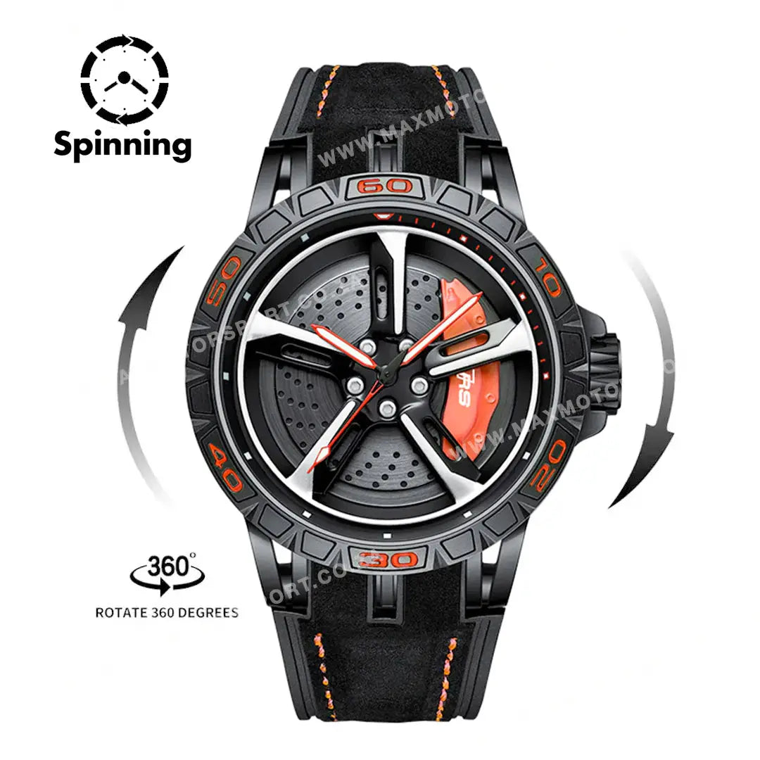 Sports Car Rim Wheel Watch - Audi RS7 Spinning Face