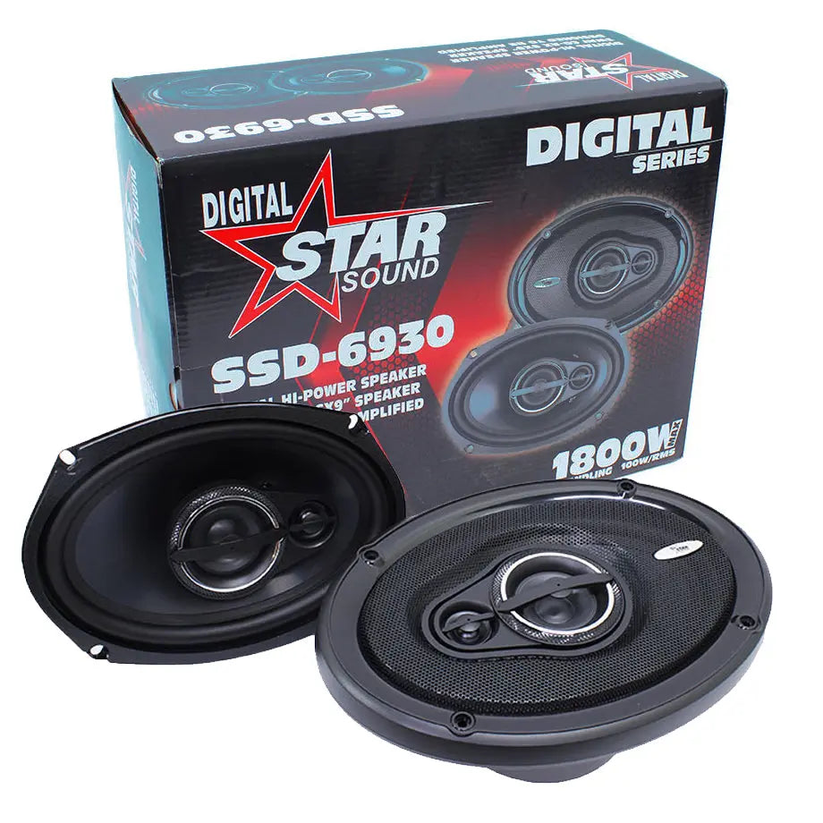 Star Sound SSD-6930 Digital Series 6x9 3-Way Coaxial Speakers - 100W RMS
