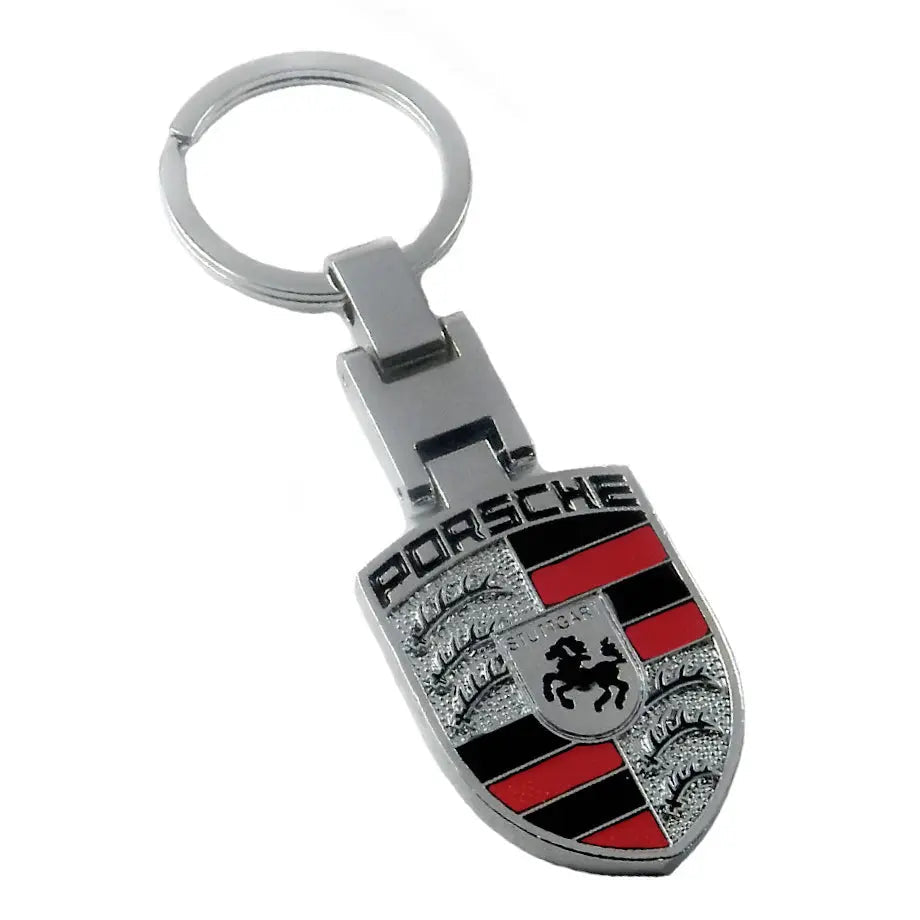 Suitable To Fit - Porsche Branded Chrome Key Ring
