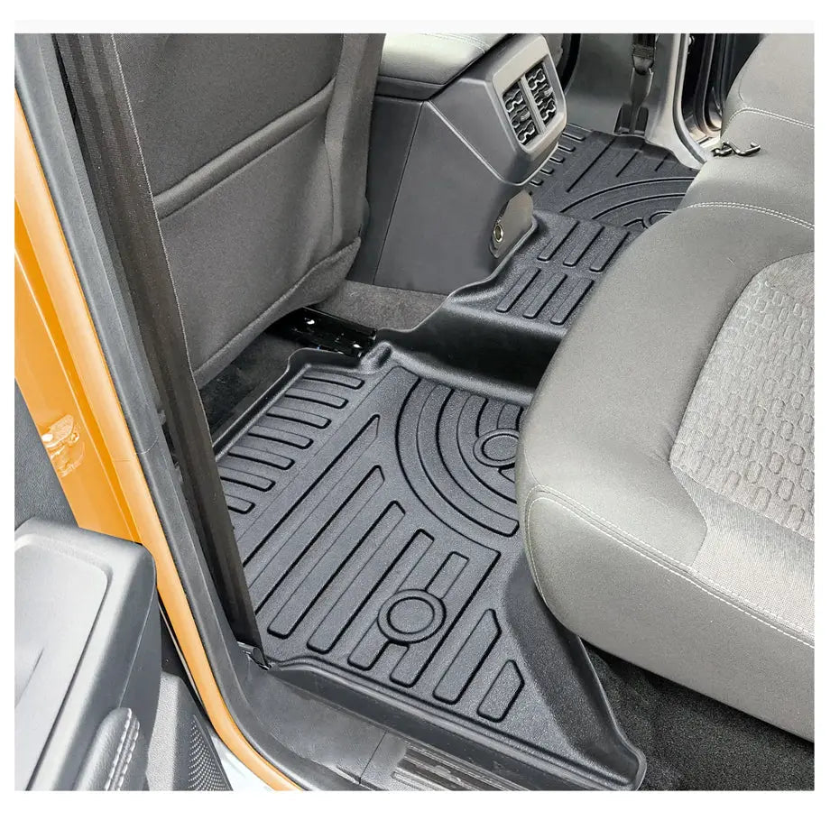 Suitable To Fit - Ranger Next Gen (22-On) Double-Cab Moulded TPE Rubber Floor Mats (3-Piece)