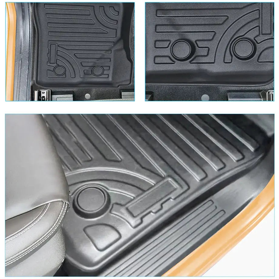 Suitable To Fit - Ranger Next Gen (22-On) Double-Cab Moulded TPE Rubber Floor Mats (3-Piece)