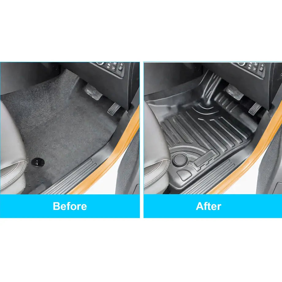 Suitable To Fit - Ranger Next Gen (22-On) Double-Cab Moulded TPE Rubber Floor Mats (3-Piece)