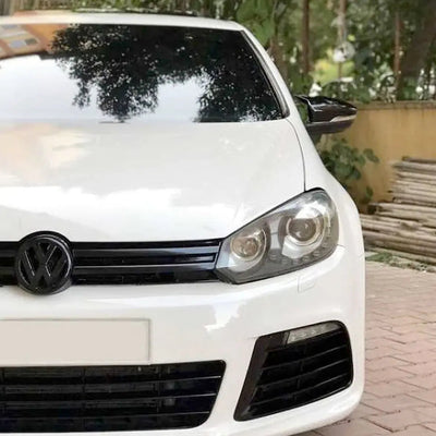 Suitable To Fit - VW Golf 6 Gloss Black Wing Style Stick-On Mirror Covers