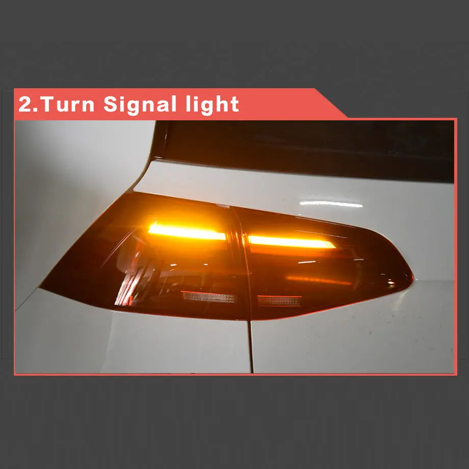 Suitable To Fit - VW Golf 7 / 7.5 IQ Style Smoked Red LED Sequential Taillights