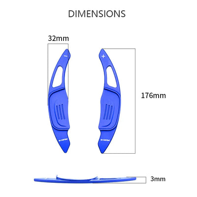 Suitable To Fit - VW Golf 7 GTI / R Aluminium Paddle Shift Extensions (Blue)