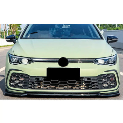Suitable To Fit - VW Golf 8 GTI 3-Piece Gloss Black Front Spoiler - Type A