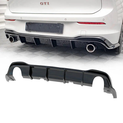 Suitable To Fit - VW Golf 8 GTI Maxton V1-Style Gloss Black Diffuser