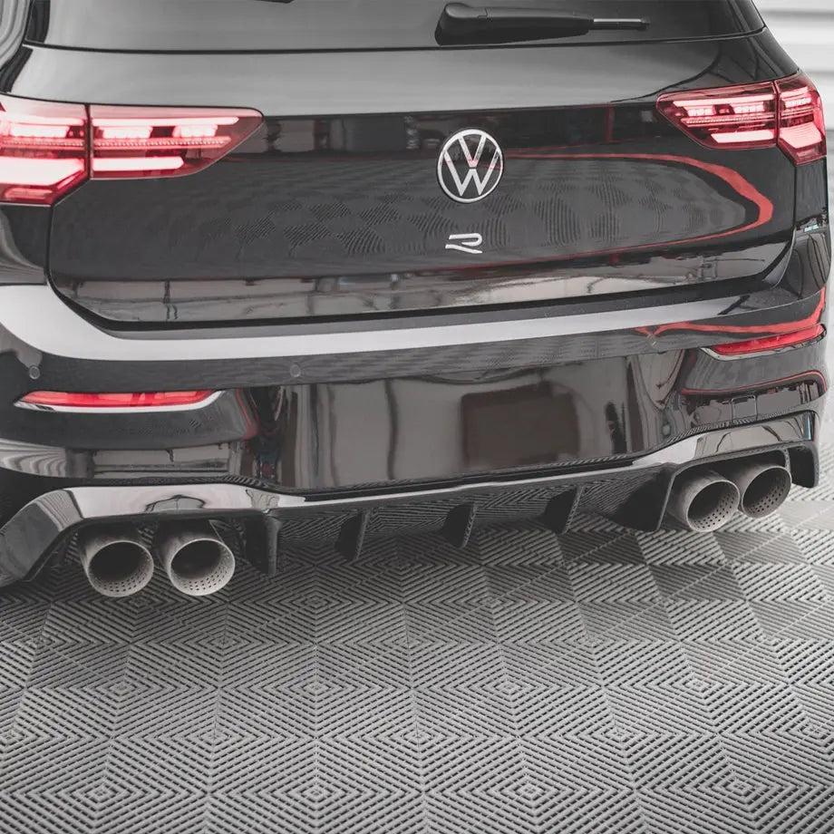 Suitable To Fit - VW Golf 8R Maxton V2-Style Gloss Black Diffuser