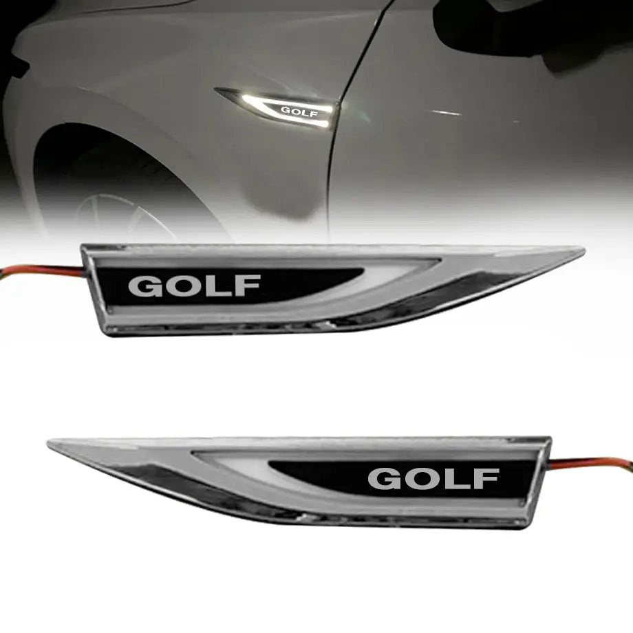 Suitable To Fit - VW Golf LED Light Up Side Fender Badge (Pair)