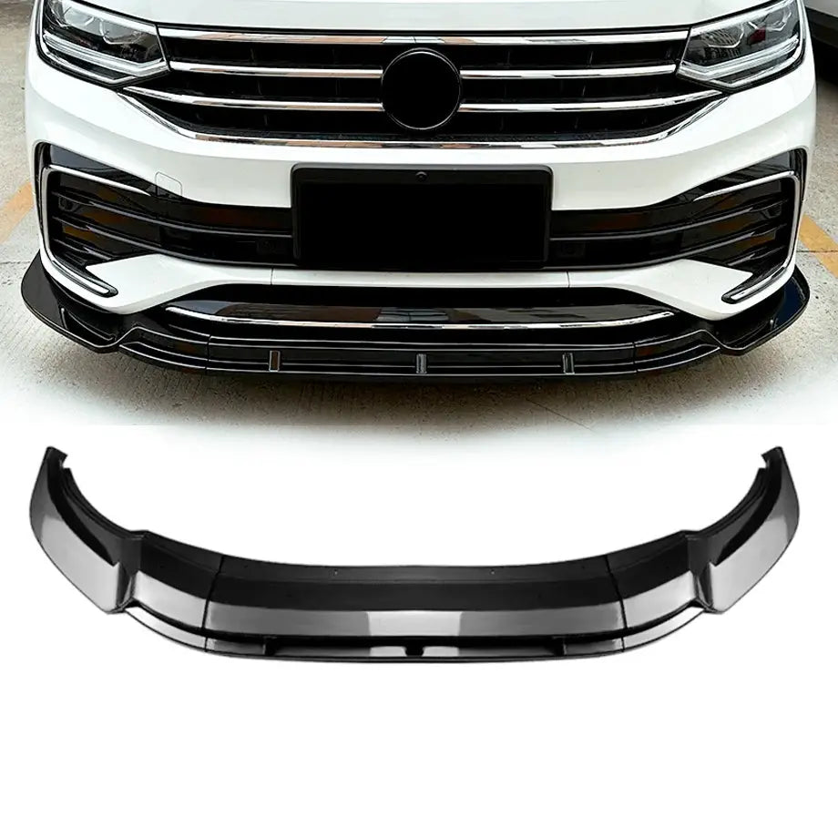 Suitable To Fit - VW Tiguan R / R-Line (21-On) Gloss Black 3-Piece Front Spoiler