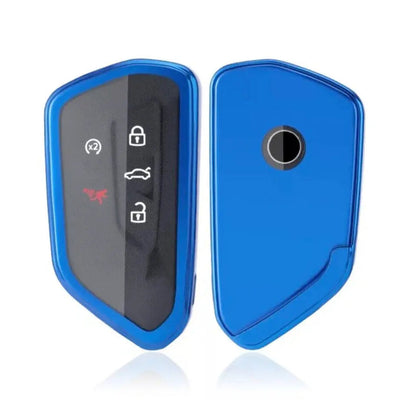 Suitable To Fit- VW Golf 8 Soft Shell Key Case Cover - Blue