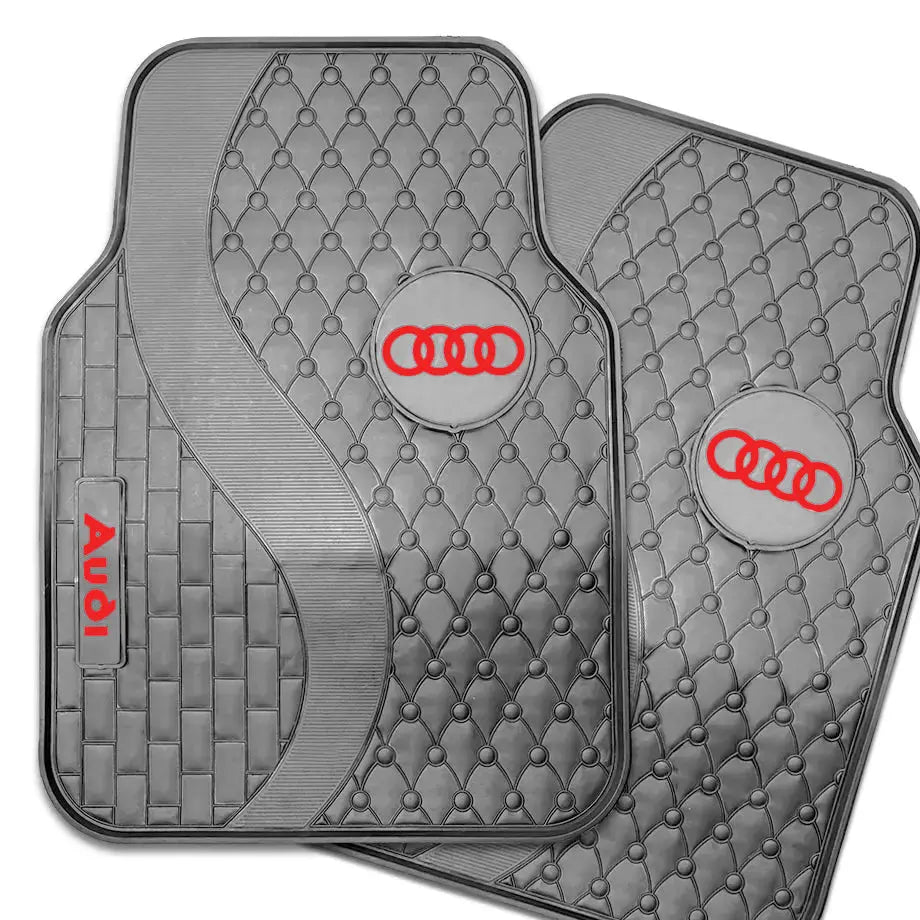 Suitable To Fit - Audi 5-Piece Rubber Car Mats (Red)