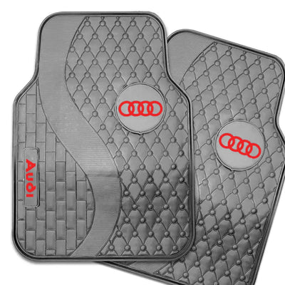 Suitable To Fit - Audi 5-Piece Rubber Car Mats (Red)