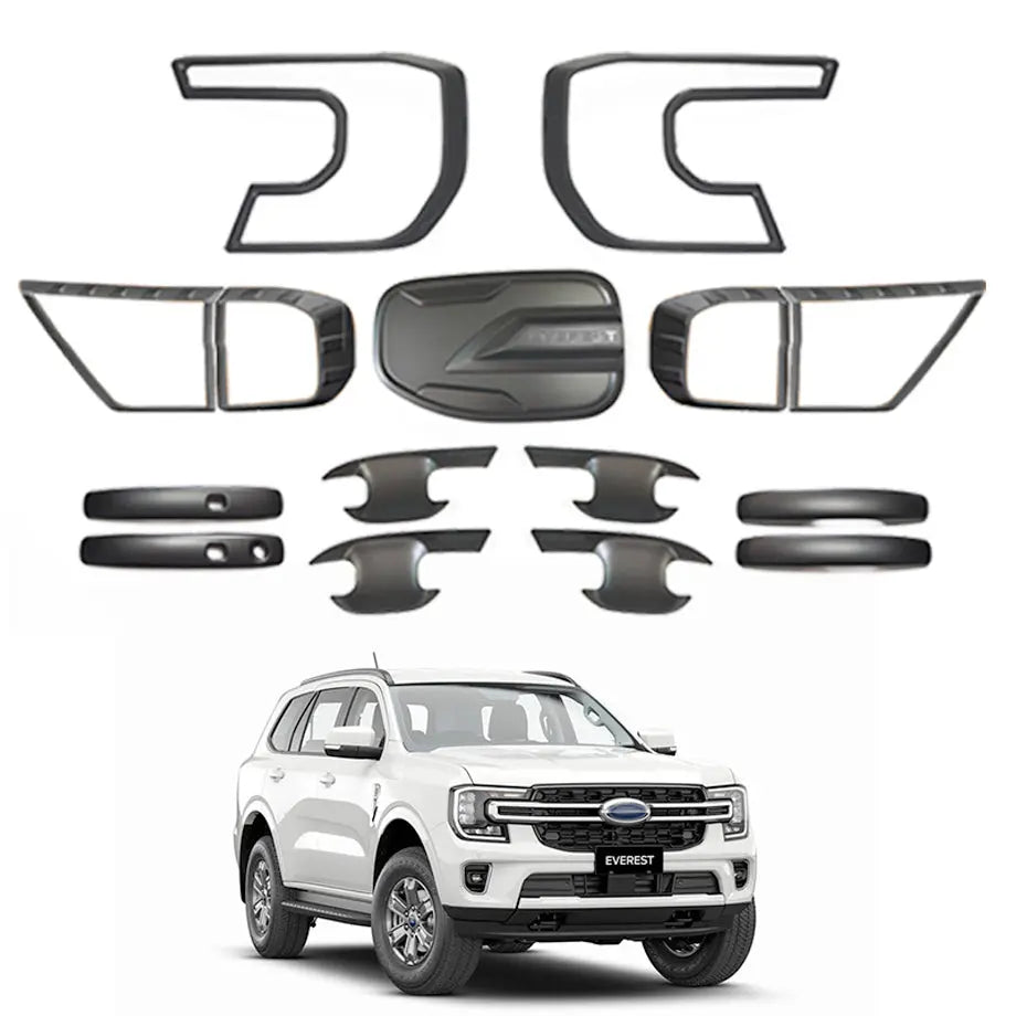 Suitable To Fit - Everest (23-On) Matte Black Accessory Trim Kit (15-Piece)
