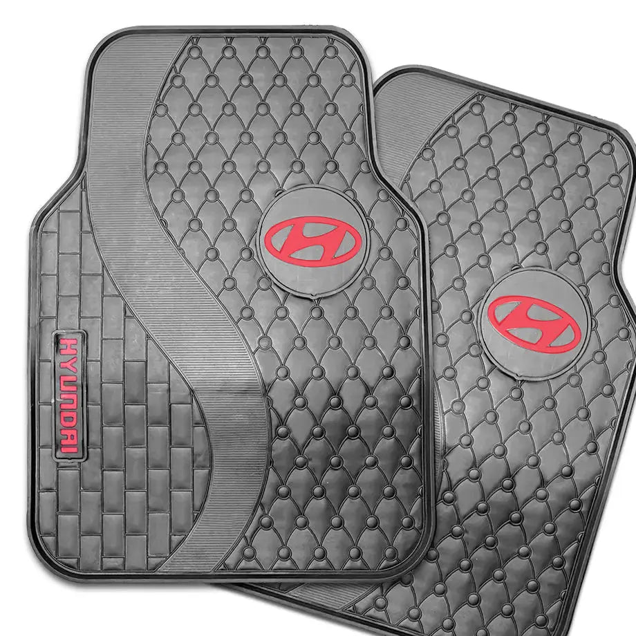 Suitable To Fit - Hyundia 5-Piece Rubber Car Mats (Red)
