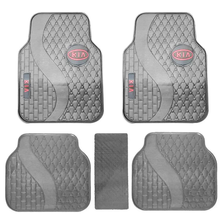 Suitable To Fit - Kia 5-Piece Rubber Car Mats (Red)