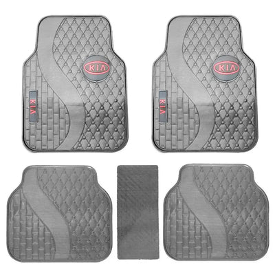 Suitable To Fit - Kia 5-Piece Rubber Car Mats (Red)