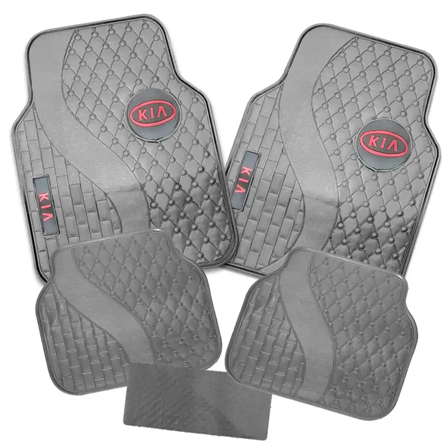 Suitable To Fit - Kia 5-Piece Rubber Car Mats (Red)