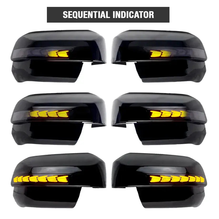 Suitable To Fit - Next Gen Everest (22-On) Gloss Black Sequential LED Mirror Covers