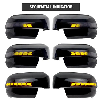 Suitable To Fit - Next Gen Everest (22-On) Gloss Black Sequential LED Mirror Covers