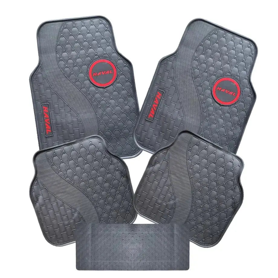 Suitable To Fit - Haval 5-Piece Rubber Car Mats (Red)