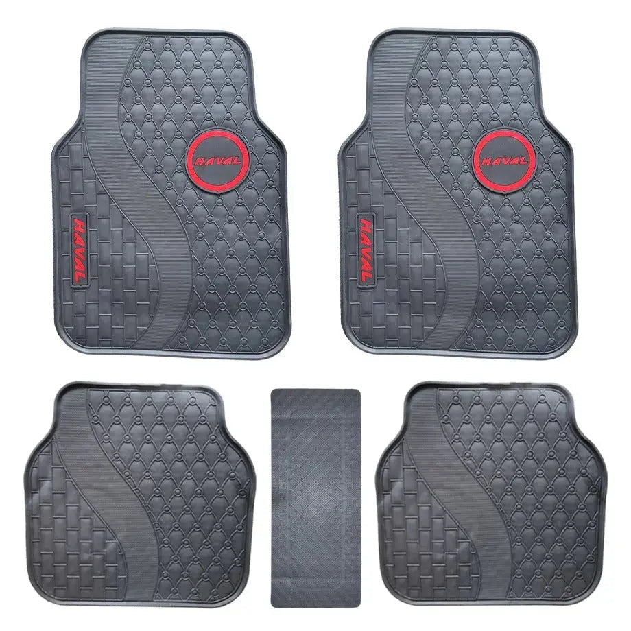 Suitable To Fit - Haval 5-Piece Rubber Car Mats (Red)