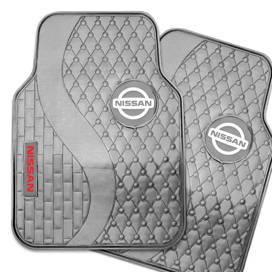 Suitable To Fit - Nissan 5-Piece Rubber Car Mats (White)