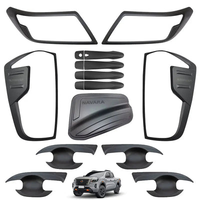 Suitable To Fit - Nissan Navara (21-On) Matte Black Accessories Kit (17-Piece)