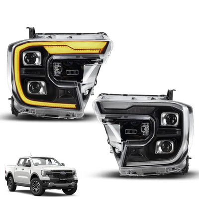 Suitable To Fit - Ranger Next Gen (22-On) OEM Wildtrak Style DRL LED Dual Projector Upgrade Headlights
