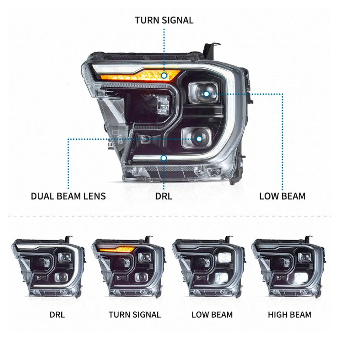 Suitable To Fit - Ranger Next Gen (22-On) OEM Wildtrak Style DRL LED Dual Projector Upgrade Headlights