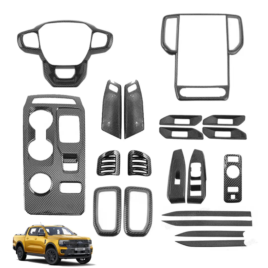 Suitable To Fit - Ranger Next Gen T9 (22-On) Carbon Look Interior Accessory Trim Kit - 20 Piece
