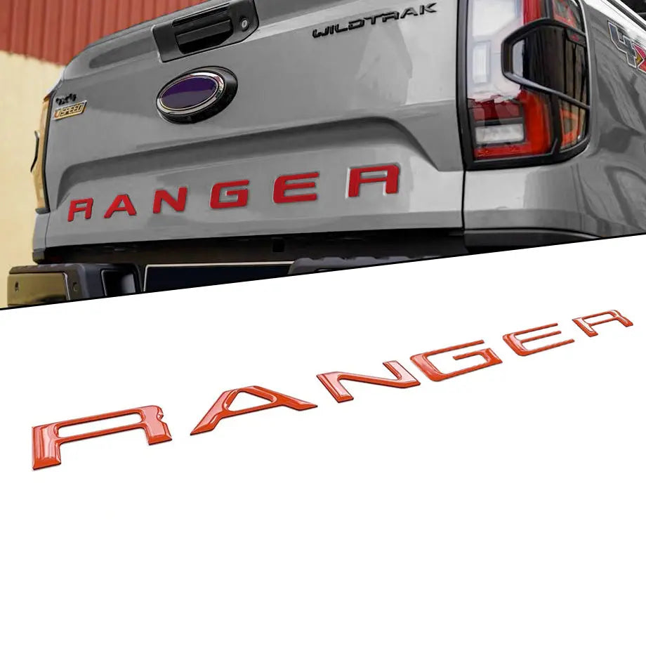 Suitable To Fit - Ranger Next Gen 3D Raised Tailgate Lettering Badge Kit (Red)