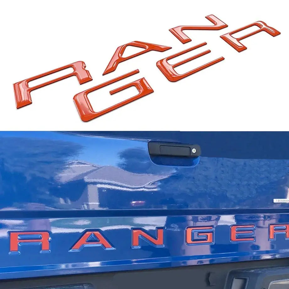 Suitable To Fit - Ranger Next Gen 3D Raised Tailgate Lettering Badge Kit (Red)