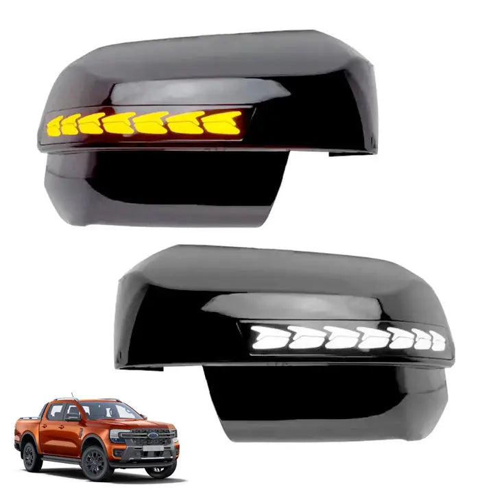 Suitable To Fit - Ranger Next Gen (22-On) Gloss Black Sequential LED Mirror Covers