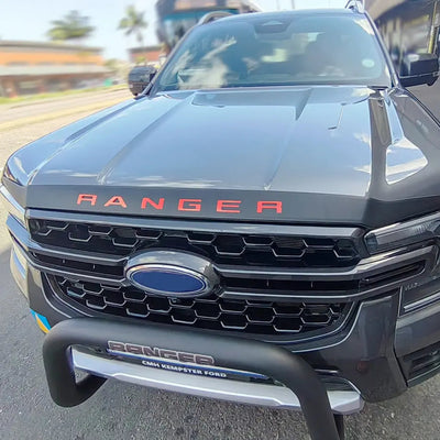 Suitable To Fit -  Ranger Next Gen (22-On) Matte Black Bonnet Guard With Ranger Lettering