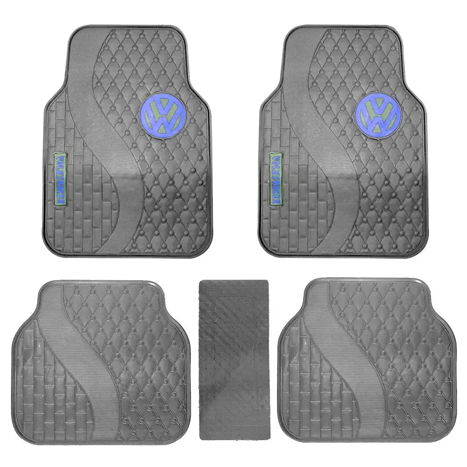 Suitable To Fit - VW 5-Piece Rubber Car Mats (Blue)