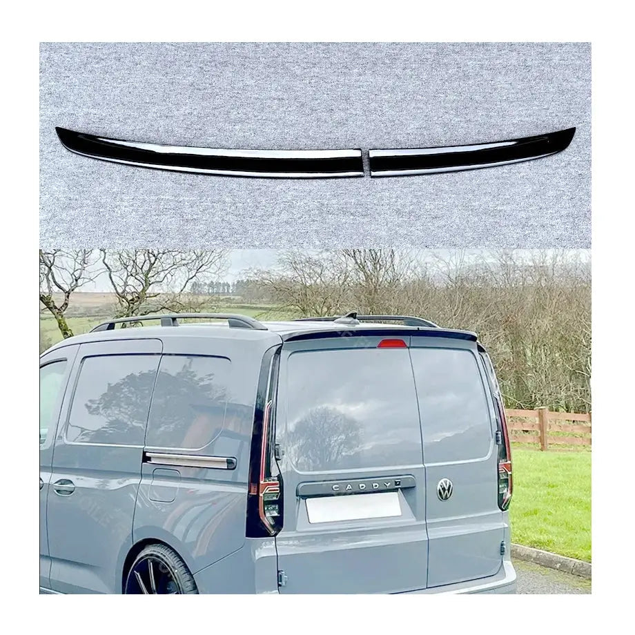 Suitable To Fit - VW Caddy (21-On) Panel Van Gloss Black 2-Piece Roof Spoiler