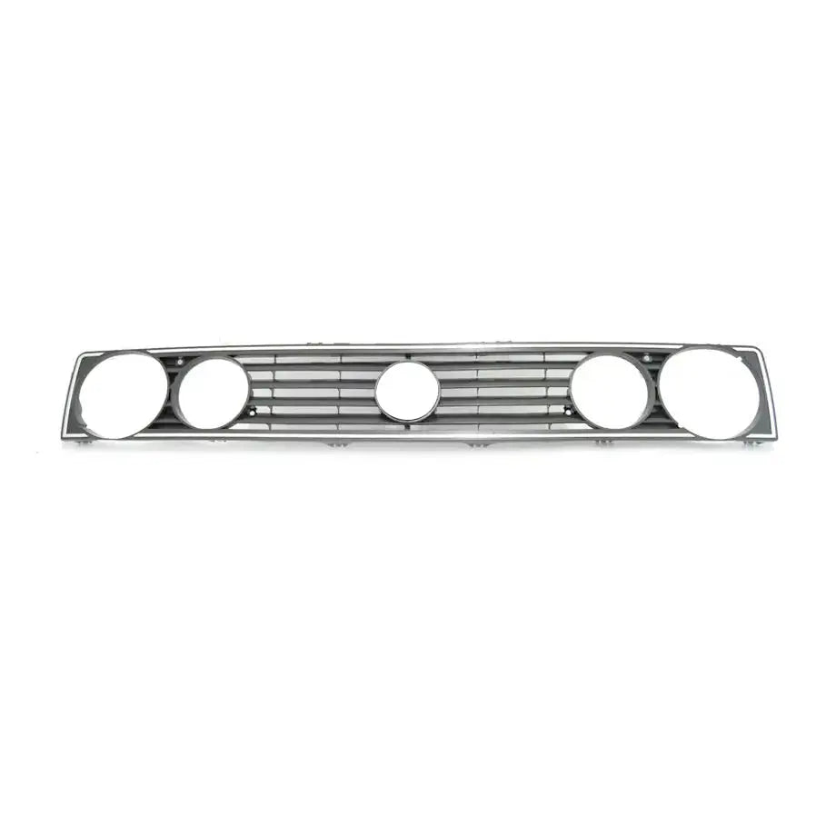 Suitable To Fit - VW Golf 1 Silver Line Big Badge Double Headlight Grille (Plastic)