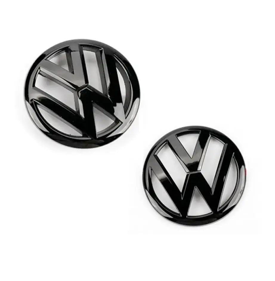Suitable To Fit - V-W Golf 5  Gloss Black Stick On Emblem Badge Cover (Pair)