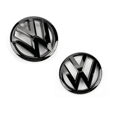 Suitable To Fit - V-W Golf 5  Gloss Black Stick On Emblem Badge Cover (Pair)