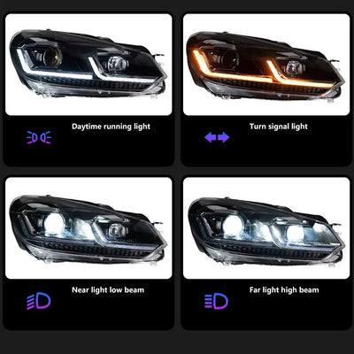 Suitable To Fit - VW Golf 6 LED Projector Headlight - Golf 7.5 GTI Style