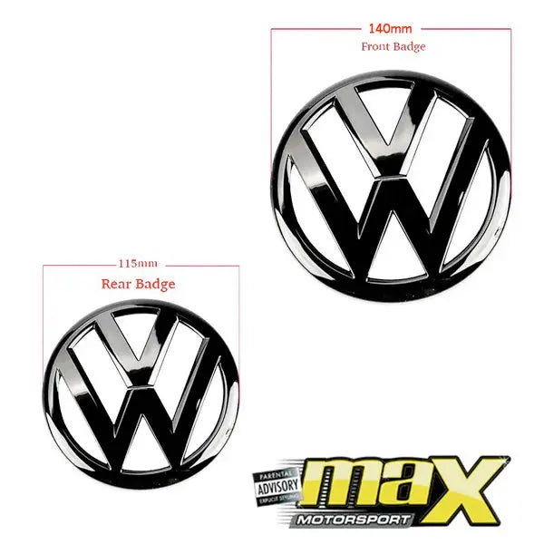Suitable To Fit - VW Golf 7.5 GTI Gloss Black Stick On Emblem Badge (Pair)