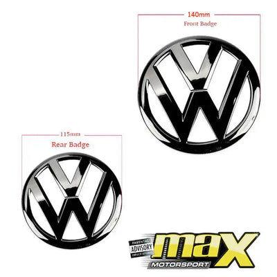Suitable To Fit - VW Golf 7.5 GTI Gloss Black Stick On Emblem Badge (Pair)