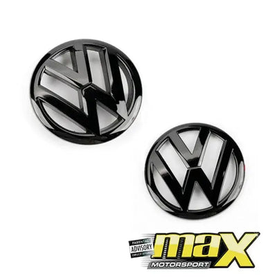 Suitable To Fit - VW Golf 7.5 GTI Gloss Black Stick On Emblem Badge (Pair)