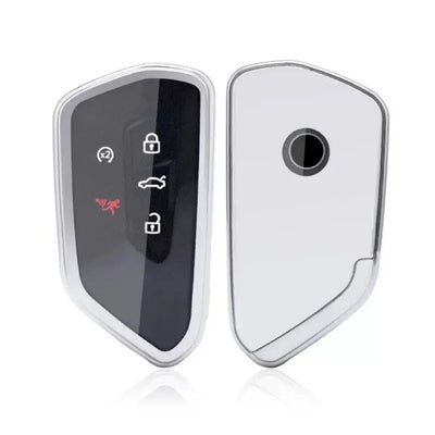 Suitable To Fit- VW Golf 8 Soft Shell Key Case Cover - Silver