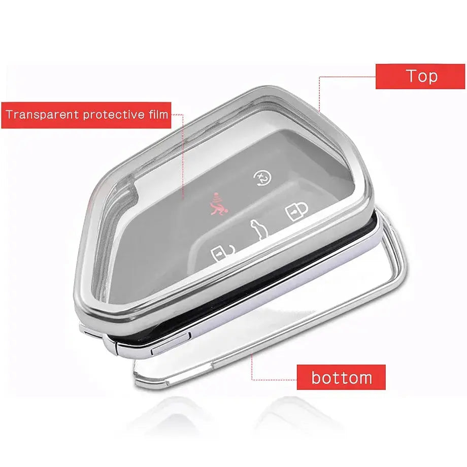 Suitable To Fit- VW Golf 8 Soft Shell Key Case Cover - Silver