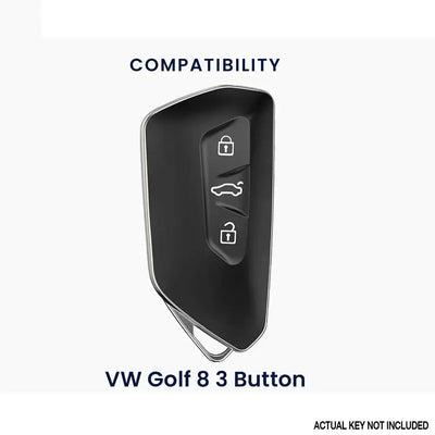 Suitable To Fit- VW Golf 8 Soft Shell Carbon Look Key Case Cover