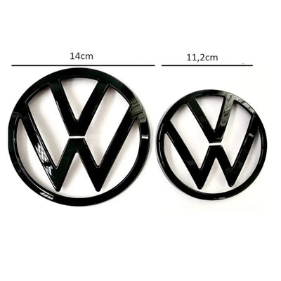 Suitable To Fit - V-W Golf 8 Gloss Black Stick On Emblem Badge Cover (Pair)