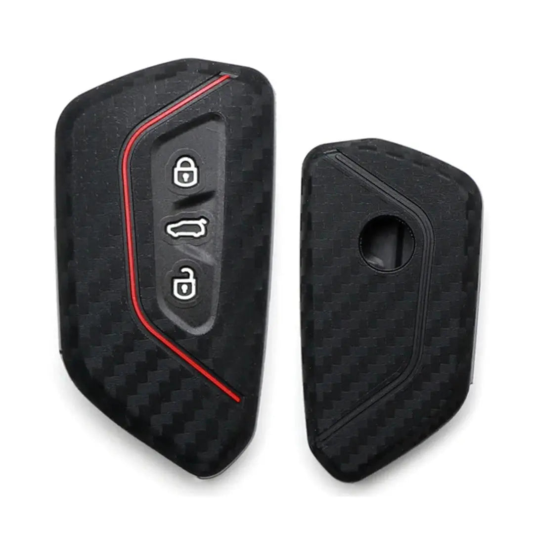 Suitable To Fit- VW Golf 8 Soft Shell Carbon Look Key Case Cover